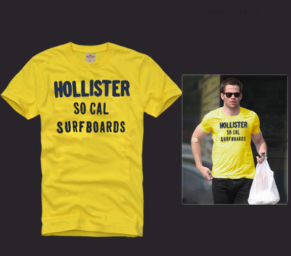 Hollister Hombres De Cuello Redondo Con Gente Fotos Corto Remera HCO4279